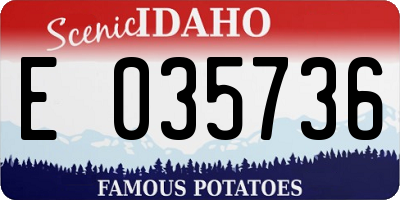 ID license plate E035736