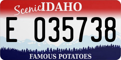 ID license plate E035738