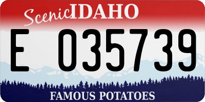 ID license plate E035739