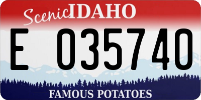 ID license plate E035740