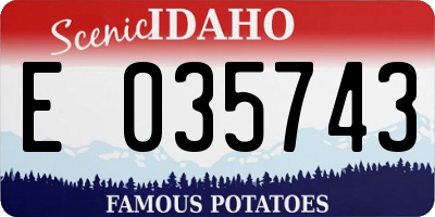 ID license plate E035743