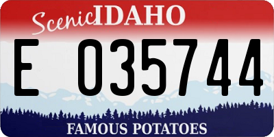 ID license plate E035744