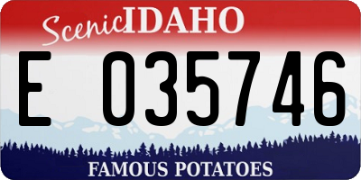 ID license plate E035746