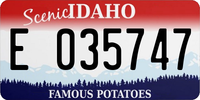 ID license plate E035747