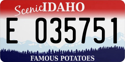 ID license plate E035751