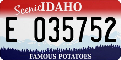 ID license plate E035752