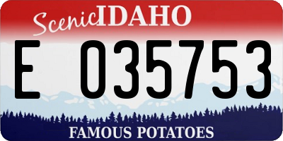 ID license plate E035753