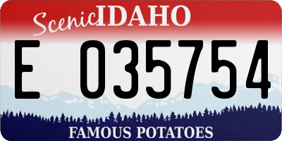 ID license plate E035754