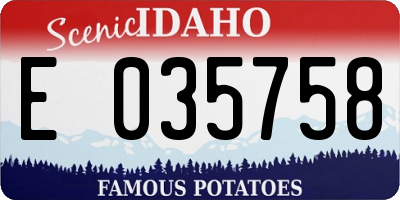 ID license plate E035758