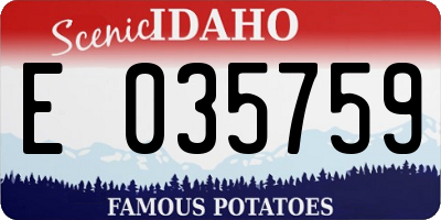 ID license plate E035759