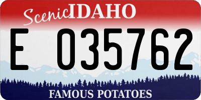 ID license plate E035762