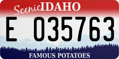 ID license plate E035763