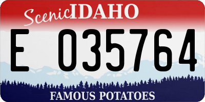 ID license plate E035764