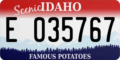 ID license plate E035767