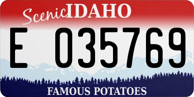 ID license plate E035769