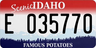 ID license plate E035770