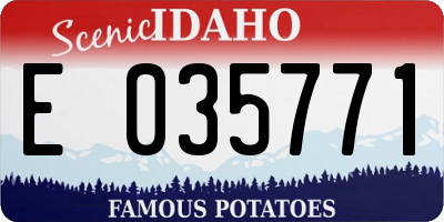 ID license plate E035771