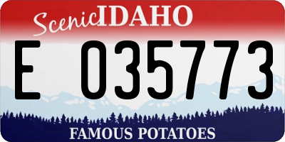 ID license plate E035773