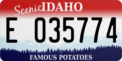 ID license plate E035774