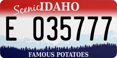 ID license plate E035777