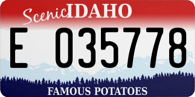 ID license plate E035778