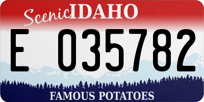 ID license plate E035782