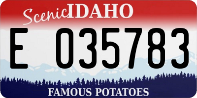 ID license plate E035783