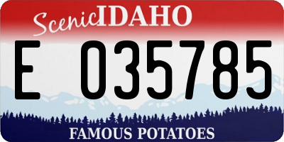 ID license plate E035785