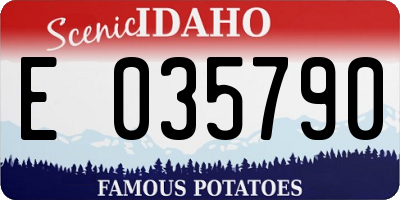 ID license plate E035790