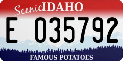 ID license plate E035792