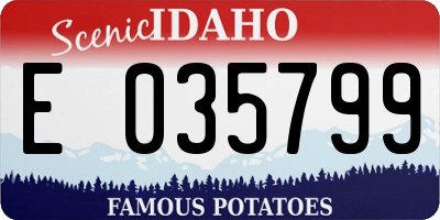 ID license plate E035799