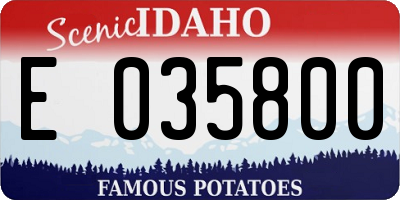 ID license plate E035800