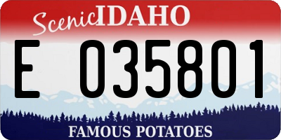 ID license plate E035801