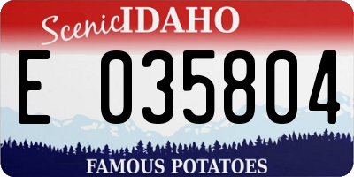 ID license plate E035804