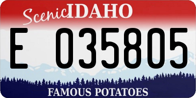 ID license plate E035805