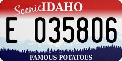 ID license plate E035806