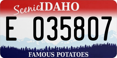 ID license plate E035807