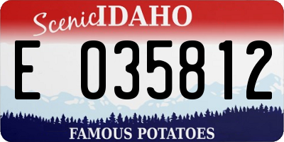 ID license plate E035812