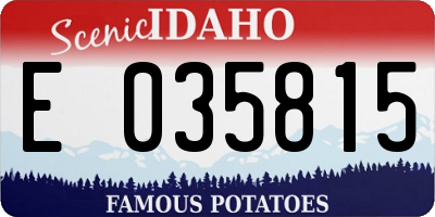 ID license plate E035815