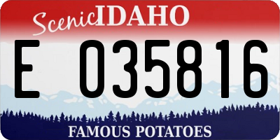 ID license plate E035816