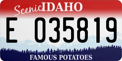 ID license plate E035819