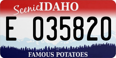 ID license plate E035820