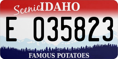 ID license plate E035823