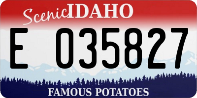 ID license plate E035827