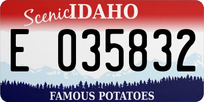 ID license plate E035832