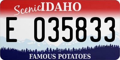 ID license plate E035833