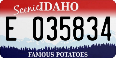 ID license plate E035834