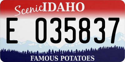 ID license plate E035837