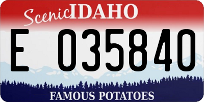 ID license plate E035840