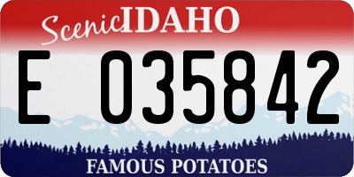 ID license plate E035842